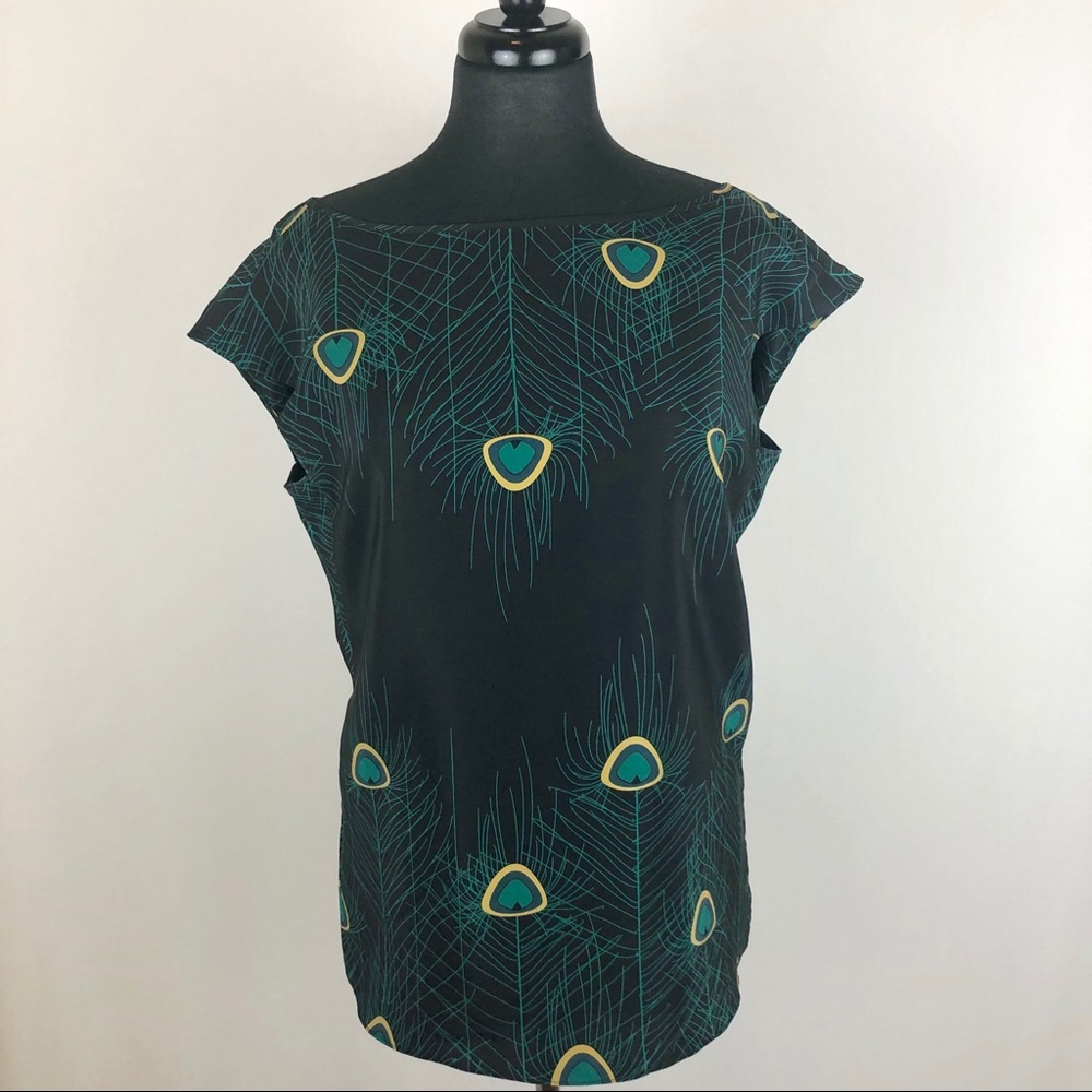 Parker Peacock Pattern Open Back Top